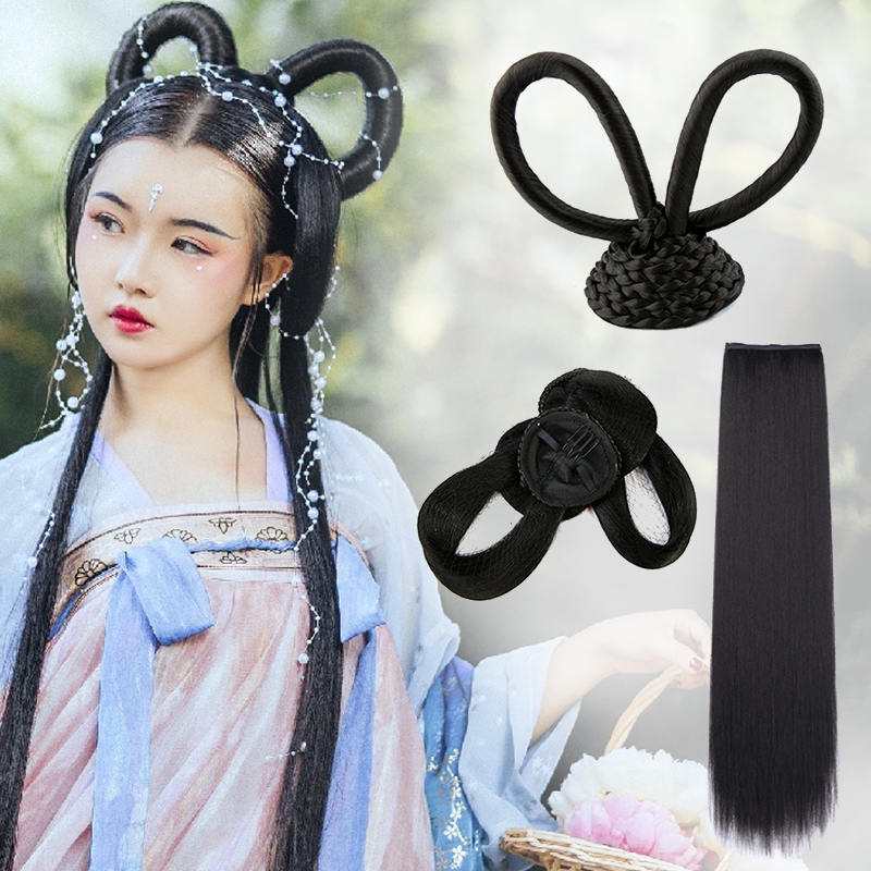 古装假发古风牛角麻花发髻立式发包影楼拍摄其它假发