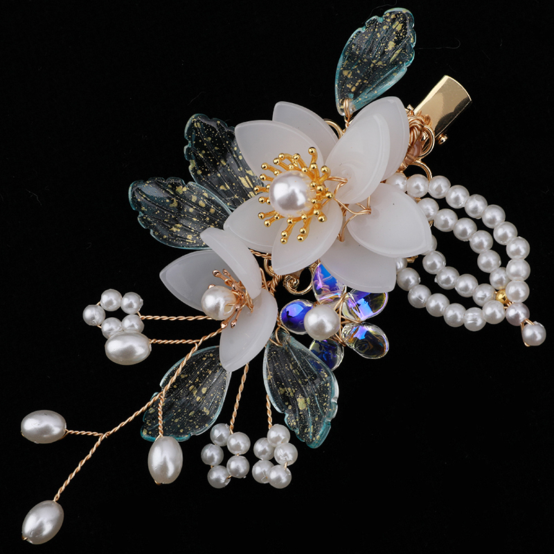 古风汉服发夹中国国风大气边夹头饰清新花瓣发饰