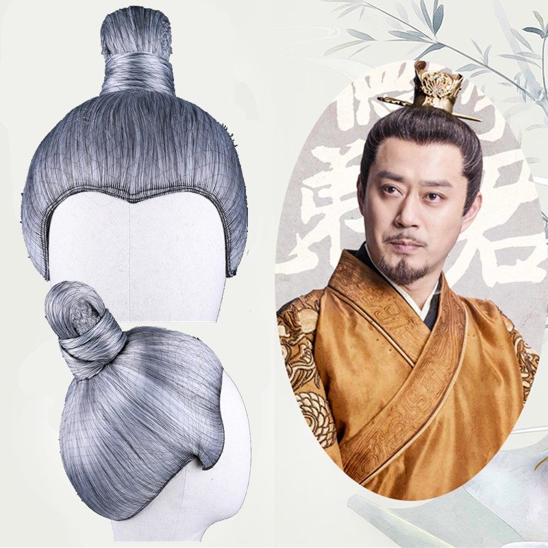 汉服古装假发影视剧花白整顶发套束发古风唐朝日常整顶假发