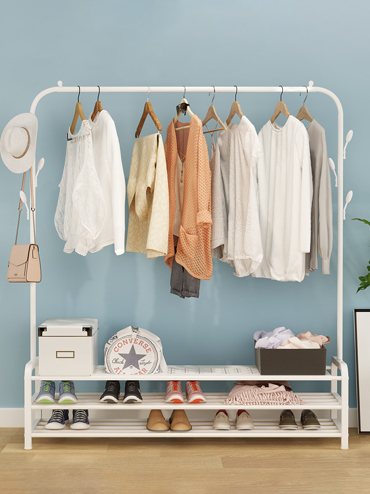 晾衣架落地折叠室内单杆式晒衣架卧室挂衣架家用简易凉衣服的架子