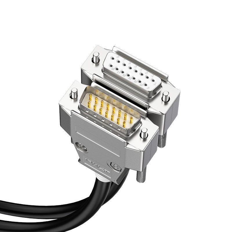 db15插头对公二排15针连接器db15并口数据线连接线