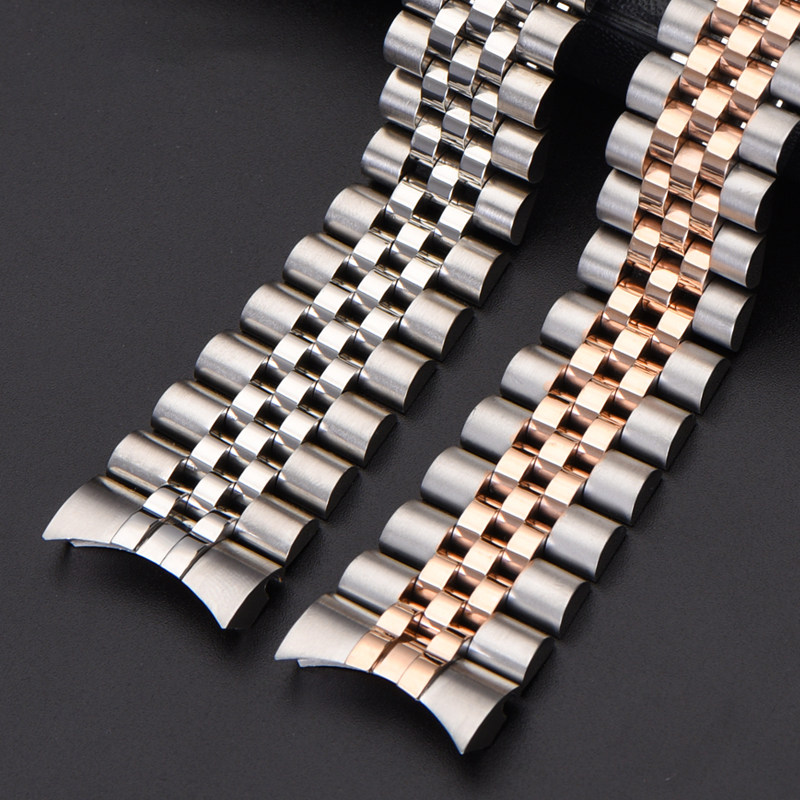 手表带代用劳力士表带日志型机械表钢带男女不锈钢表链配件 20mm
