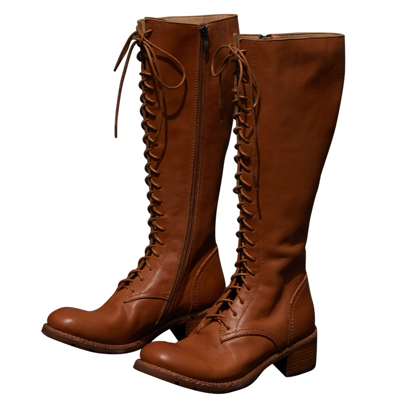 lemurmure独家定染意大利植鞣幼马马皮14寸经典骑士靴