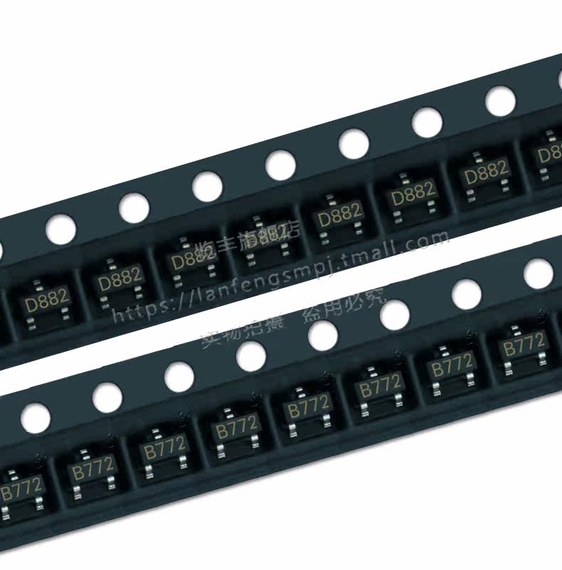 丝印d882 100个 晶体管 贴片三极管2sd882 2sb772 b772 sot - 痕风的