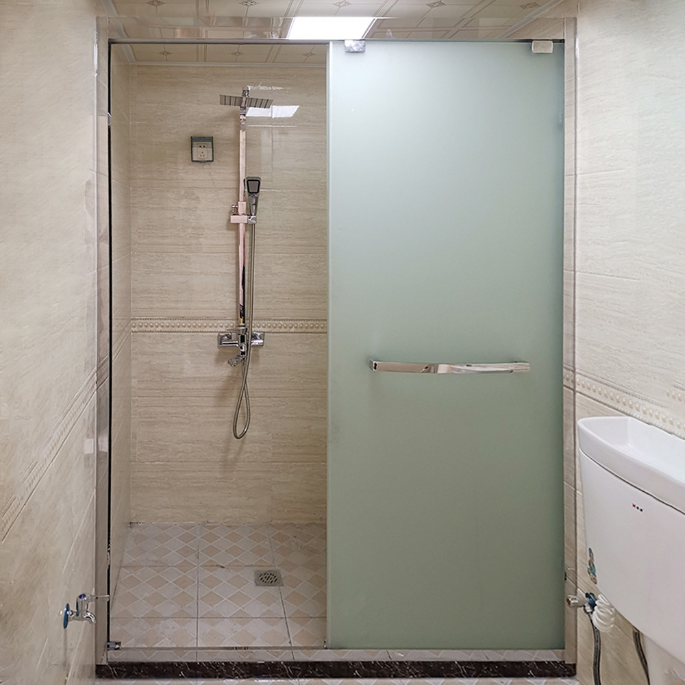 淋浴房干湿分离隔断卫生间型一字形包安装移门厕所简易浴室玻璃门