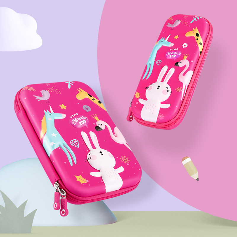 儿童笔袋小学生女孩大容量分类收纳卡通静音文具盒笔袋
