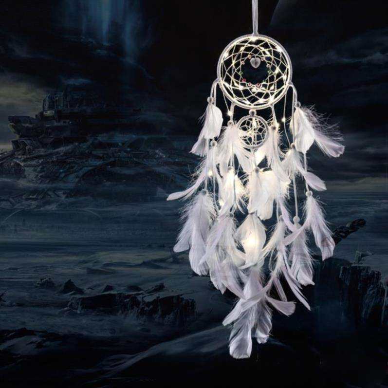 墙面织梦装饰捕梦网墙饰闪光吊饰花店挂饰卧室空中吊饰