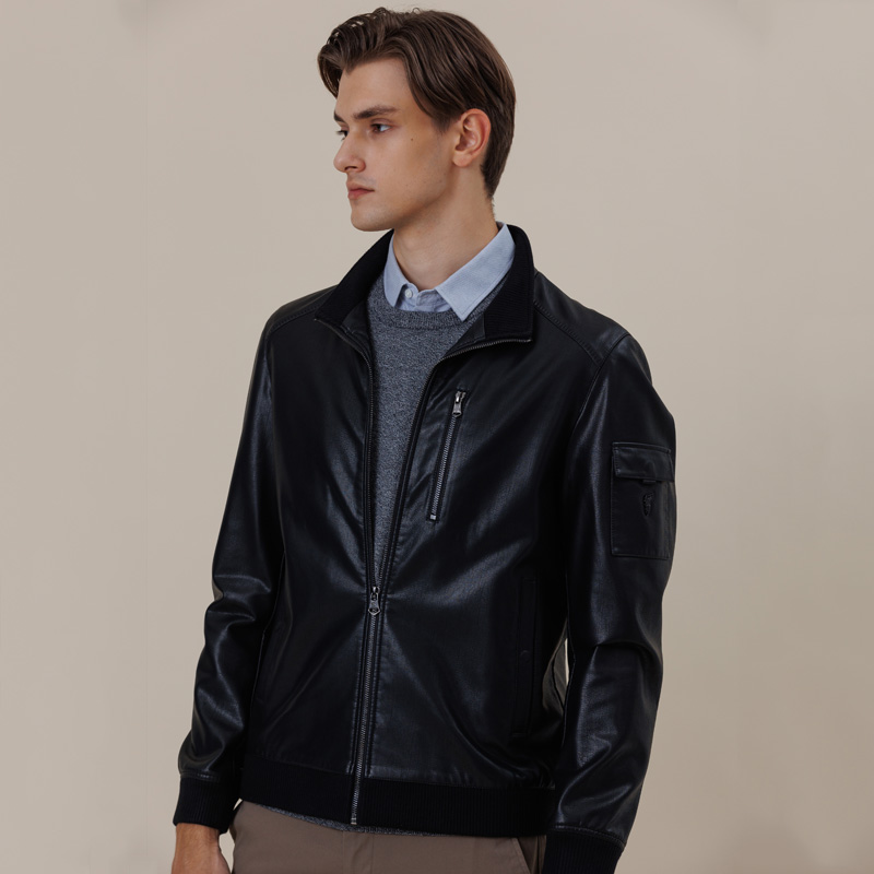 whpolosports保罗男士商务休闲皮衣夹克2022款防风外套夹克