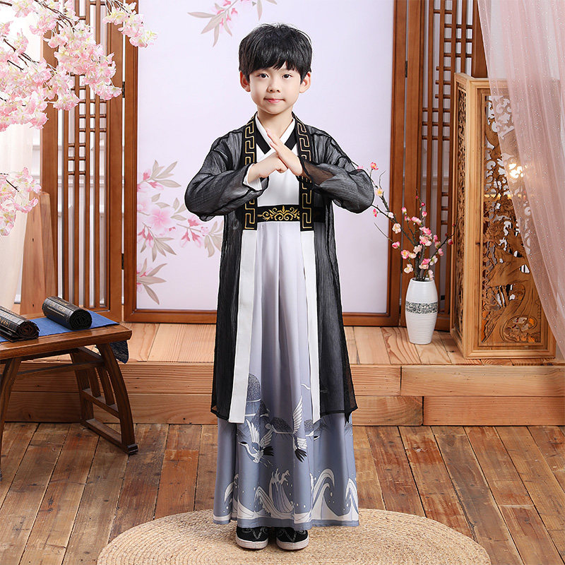 汉服古风飘逸服仙公子国学魏晋男童少爷古装唐装