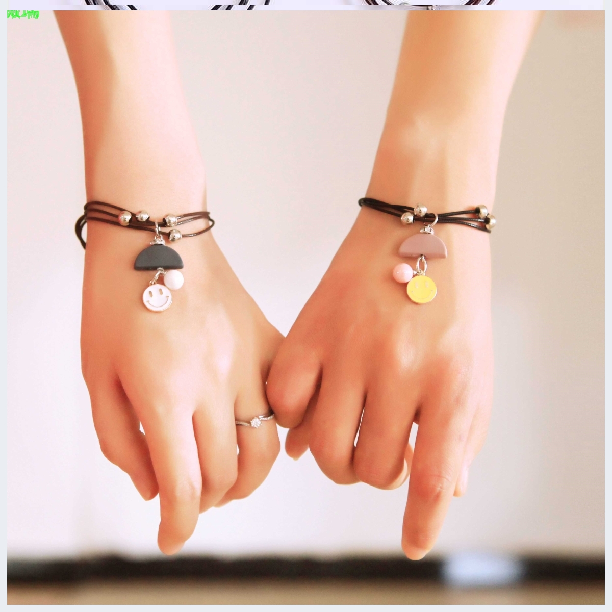 手链一对情侣韩版简约手工编织手绳手镯男女手链