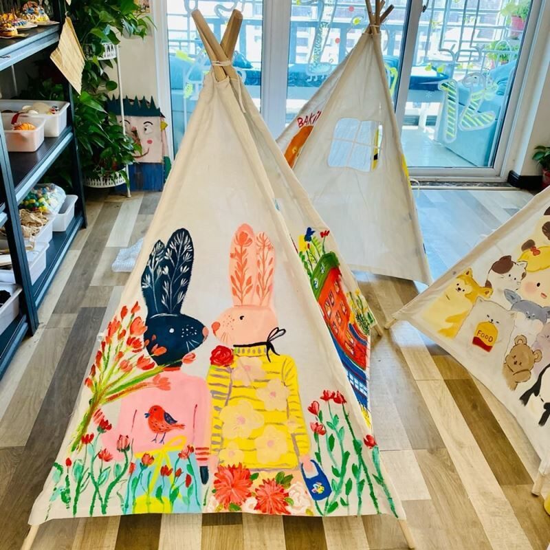 帐篷春游diy涂鸦手工野餐绘画儿童亲子活动创意