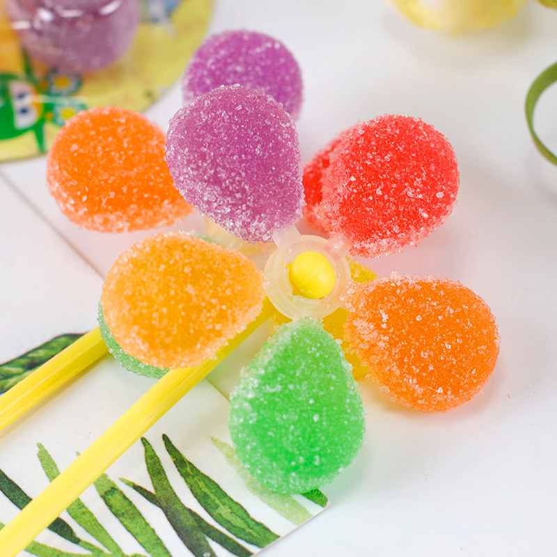 五彩风车棒棒糖儿童零食软糖好看造型糖果儿童节传统糖果