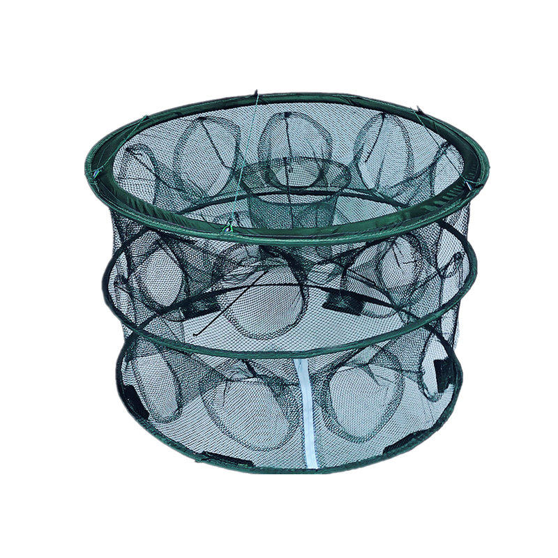 捕鱼工具自动抓鱼大号捕鱼笼圆形渔网鱼笼子折叠虾笼龙虾网扑鱼网