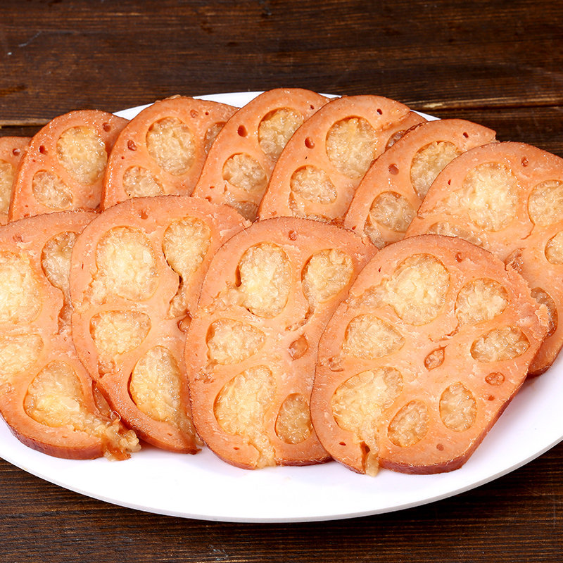 扬州宝应特产莲欢糯米蜜汁桂花香莲藕小吃真空莲藕