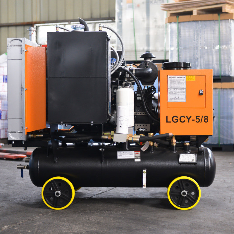 开山电脑板控制电动柴油移动螺杆空气压缩机5立方8公斤柴油螺杆机