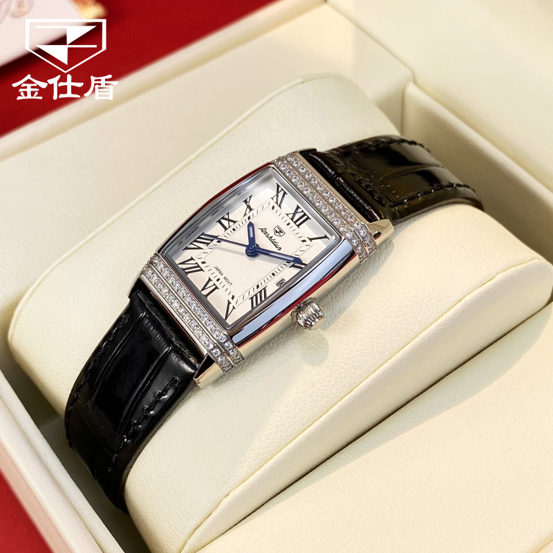 瑞士方形皮带新款女表品牌正品防水名牌手表女士轻奢小众气质十大
