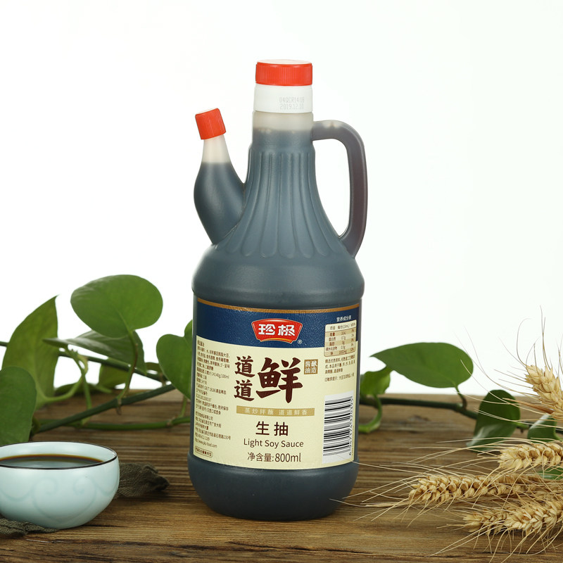 包邮桶装珍极道道鲜生800ml2桶装凉拌拌菜蘸炒酱油