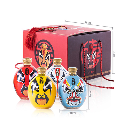 清香型礼盒装国粹脸谱北京特产锅头42度纯粮白酒整箱白酒