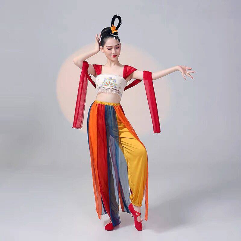 新款中国国风改良汉服西域敦煌飞天异域风情反弹民族服装