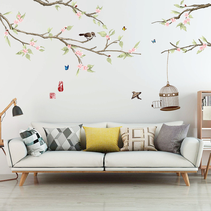 年画背景墙贴纸墙壁墙纸自粘装饰墙上背景沙发墙贴