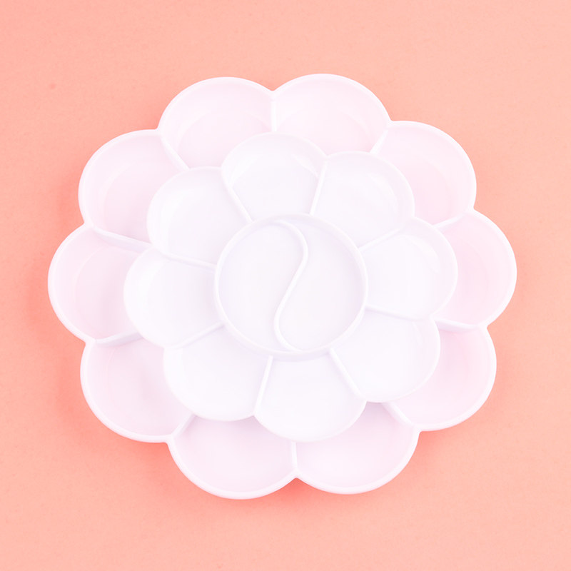 调色盘水彩圆形绘画入门初学者专业学生儿童大号调色板