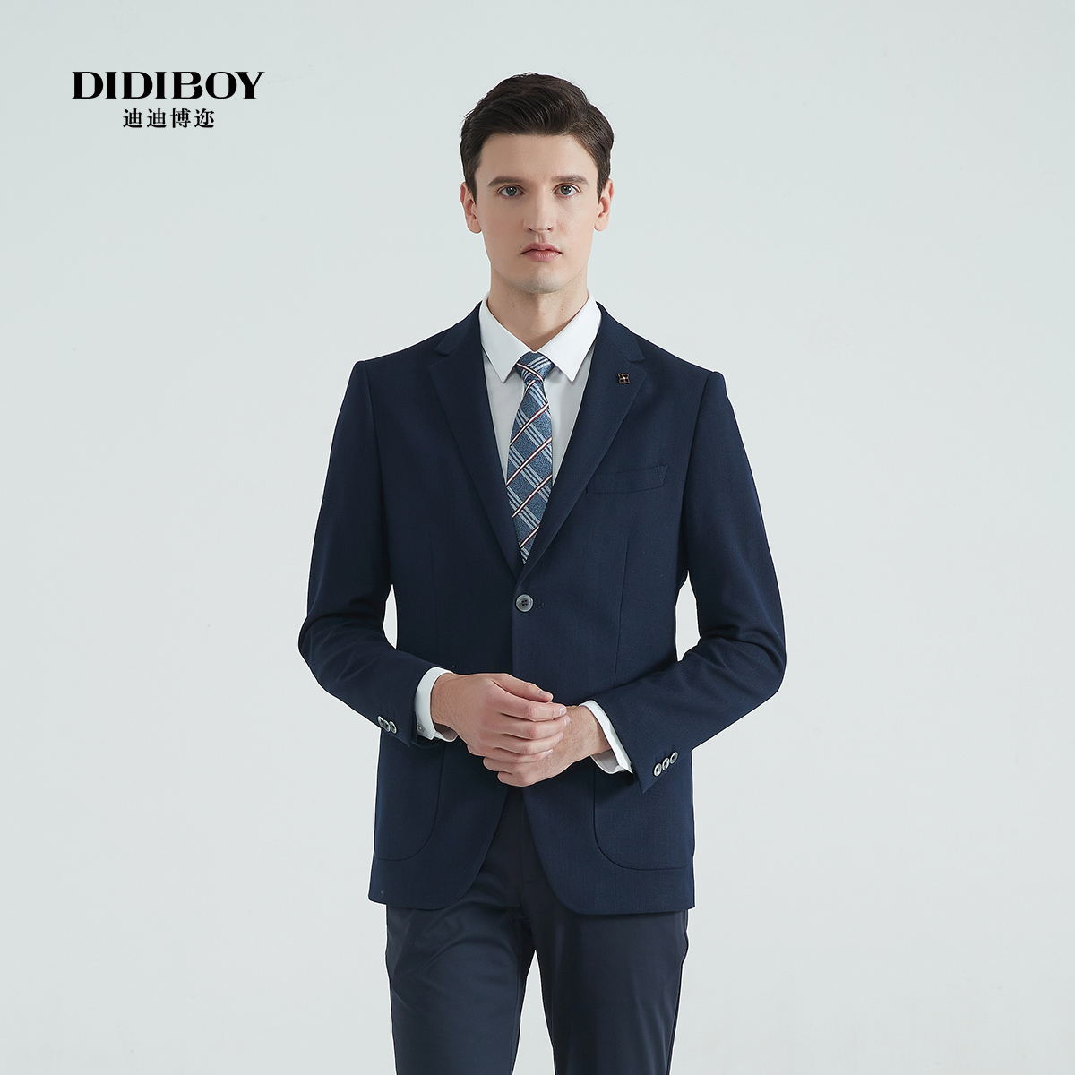 修身款微经典西服单西服男外套西装休闲青色藏青休闲西服