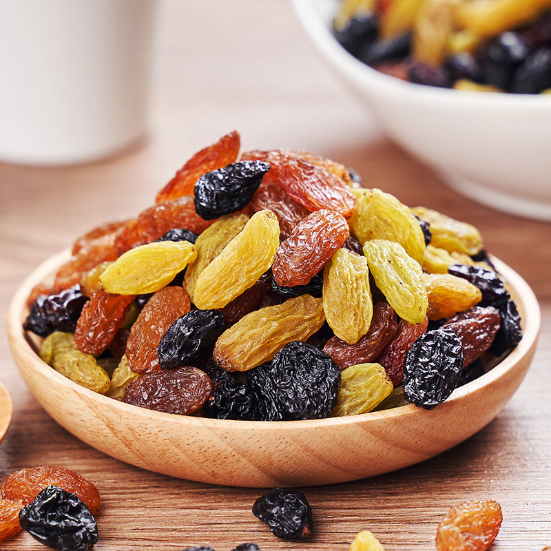 葡萄干三色免洗彩色500g袋装红绿混合黑葡萄提子混合坚果
