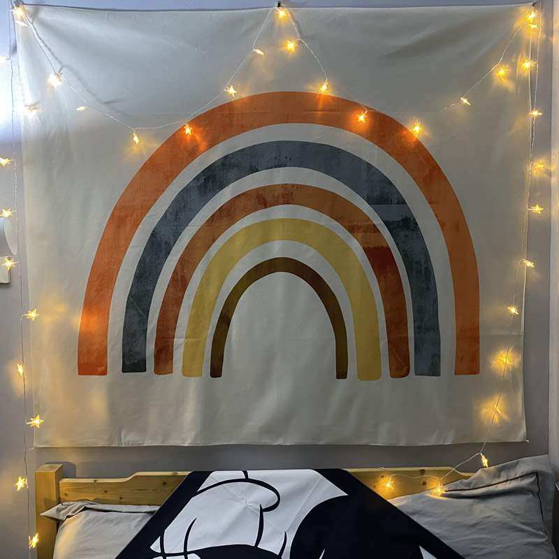 挂毯彩虹宿舍北欧ins墙壁装饰床头卧室挂布挂毯