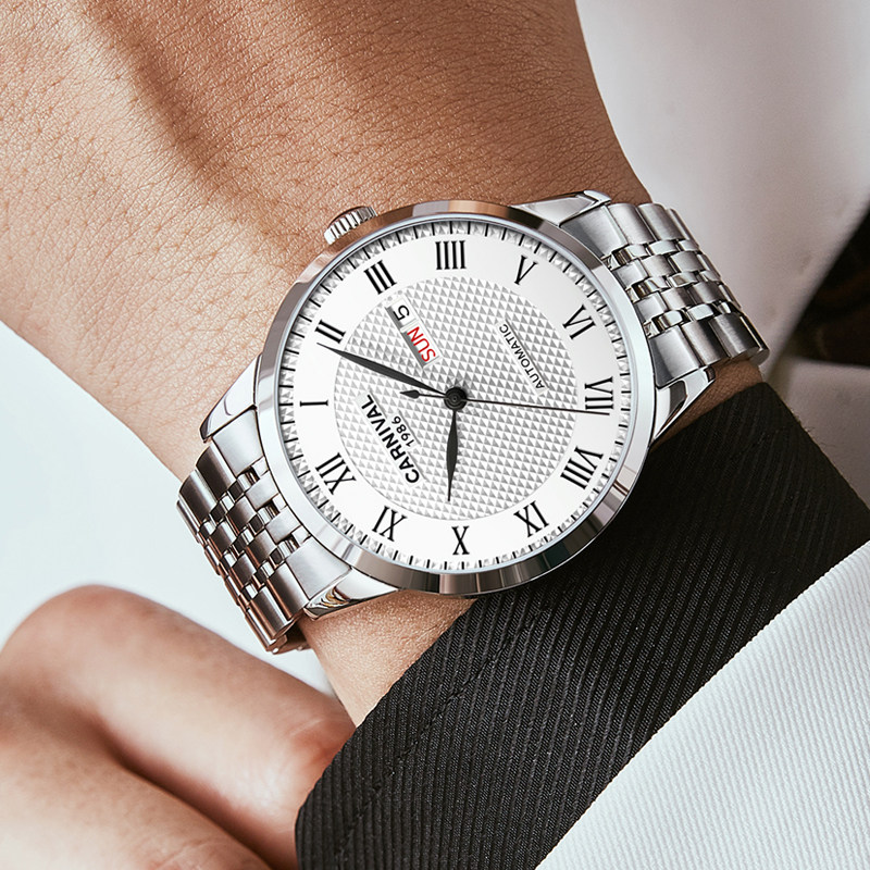 carnival男士手表1986嘉年华机械表防水时尚名牌品牌国产腕表