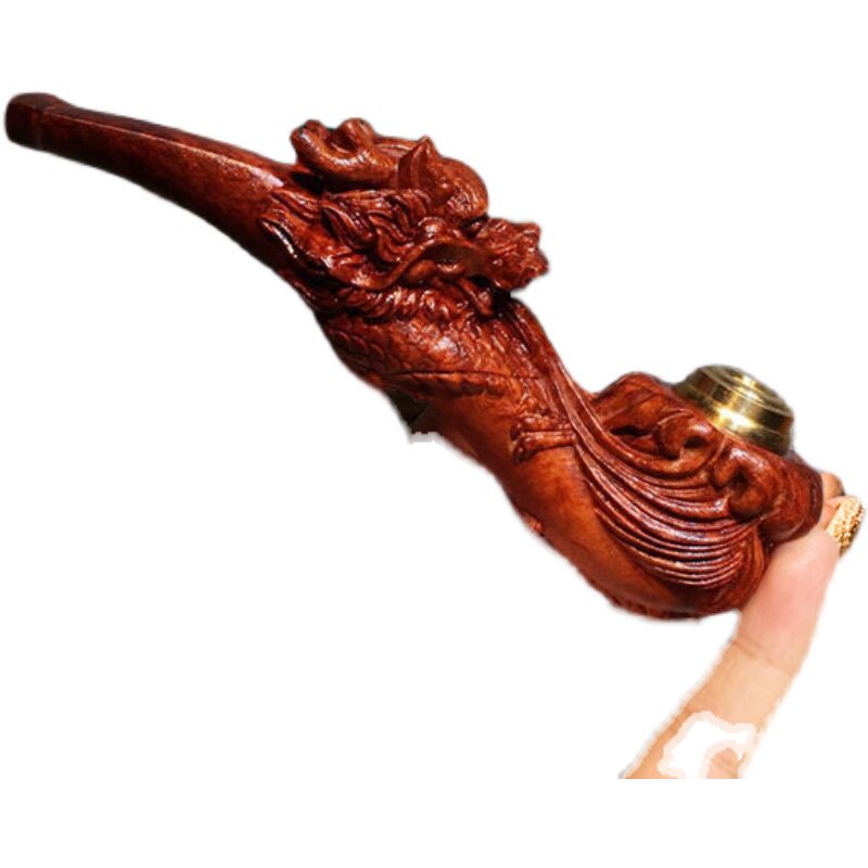 烟斗红木雕刻手工旱烟烟丝卷烟男女女士两用烟斗