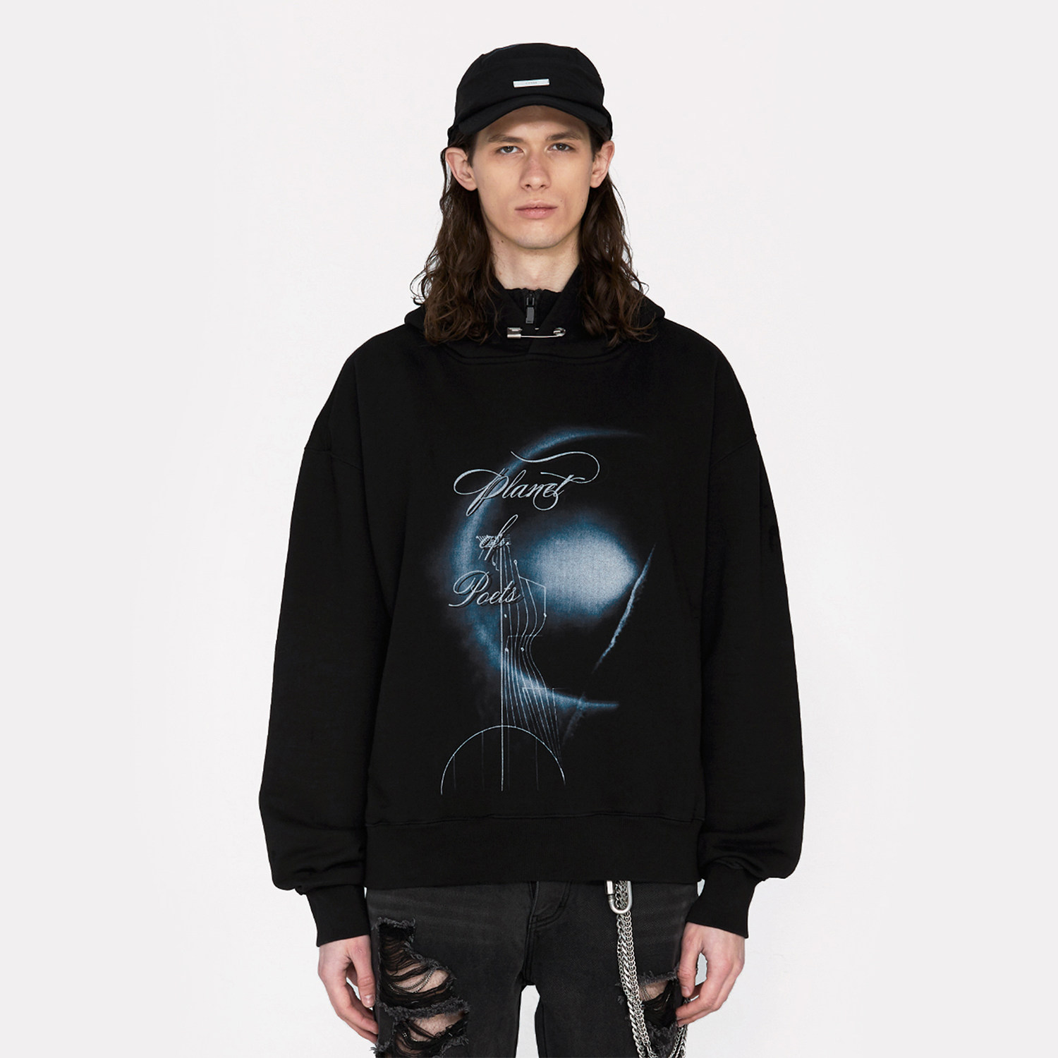 c2h4planetofpoetshoodie主题星球印花轻水水洗卫衣