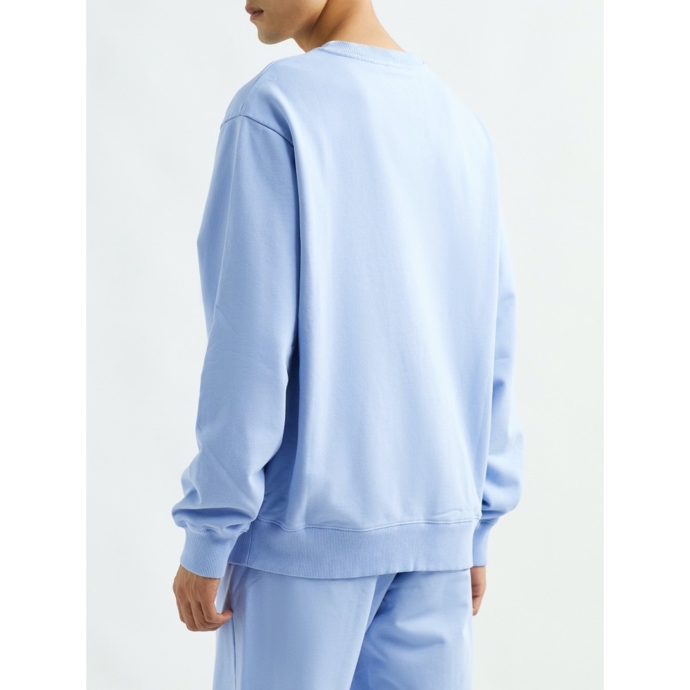 helmutlang2021冬季蓝色字母印花卫衣netaporter卫衣