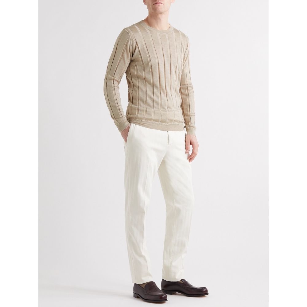 [新季]Brunello Cucinelli 2022早春新品男羊毛真丝混纺毛衣NAP