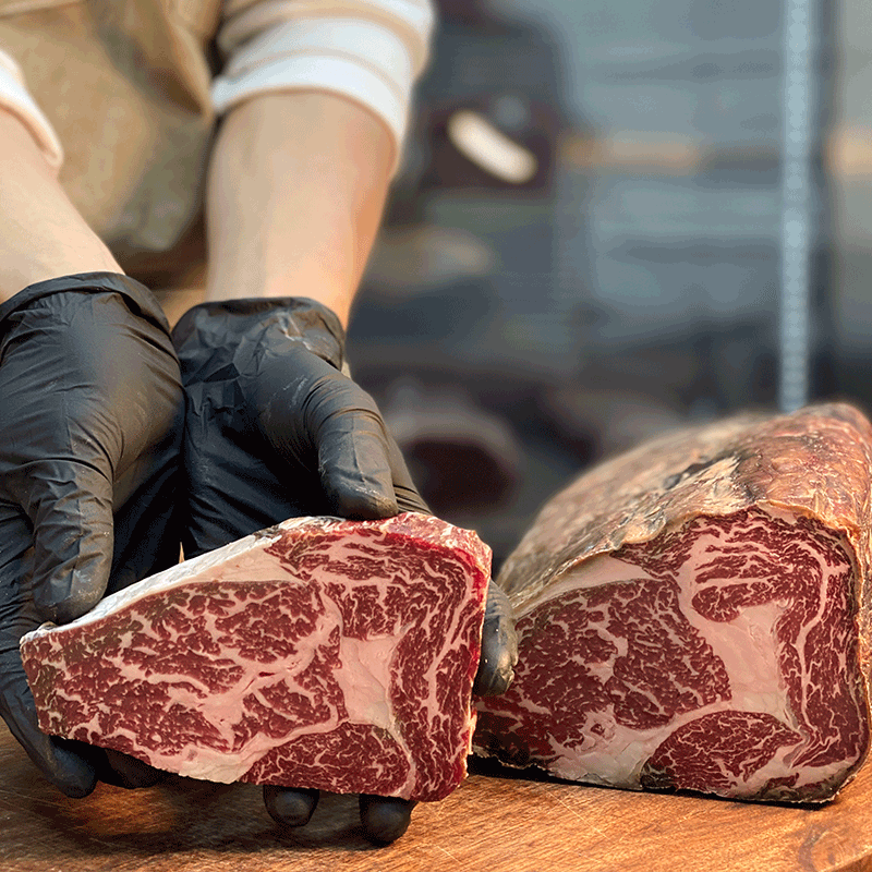 肉眼谷饲28天熟成干式m5牛排牛肉黑牛纯种牛排