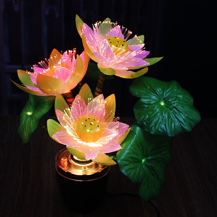 花灯佛灯led莲花七彩蜡烛灯光纤荷佛供长明灯荷花灯