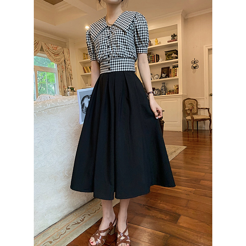 赫本黑色半身裙女夏季高腰显瘦气质百搭长裙半身裙