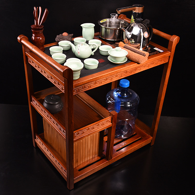 花梨木茶车实木可移动茶台套装家用茶水车小茶台泡茶车功夫茶具