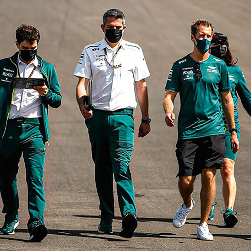 2021新款f1赛车阿斯顿马丁车队衬衫运动运动队队服赛车服
