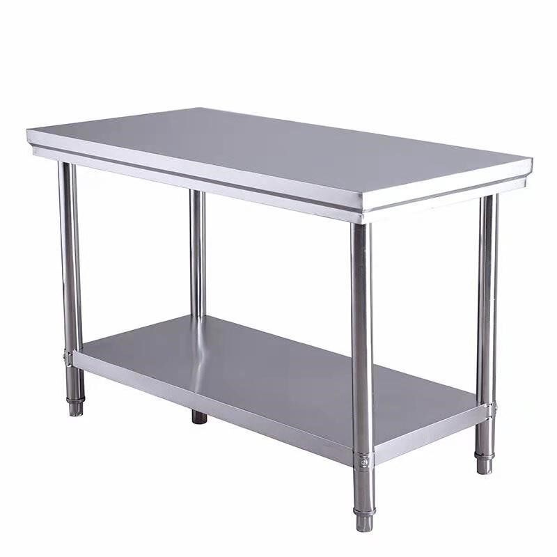 菜板加厚双层不锈钢工作台酒店厨房切菜桌不锈钢操作台打包  价格