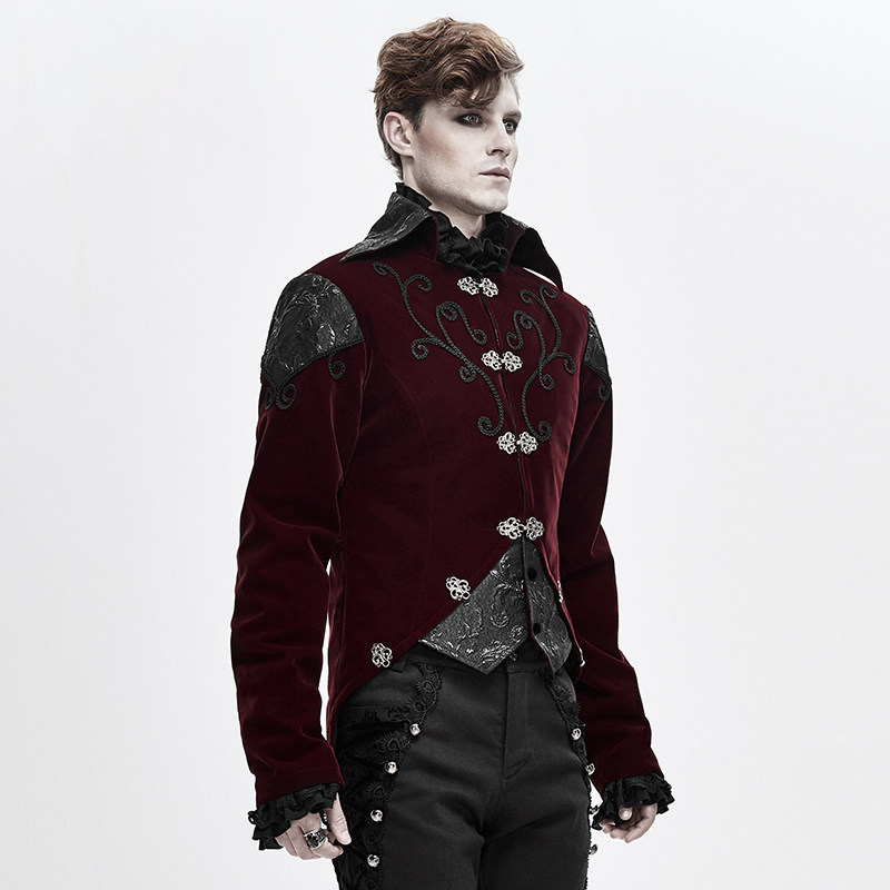 哥特男装宫廷老爷绅士礼服修身秋冬中长表演夹克