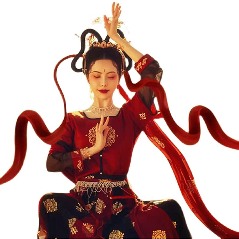 古装敦煌演出飞天仙女古风影楼细发假发牛角发包