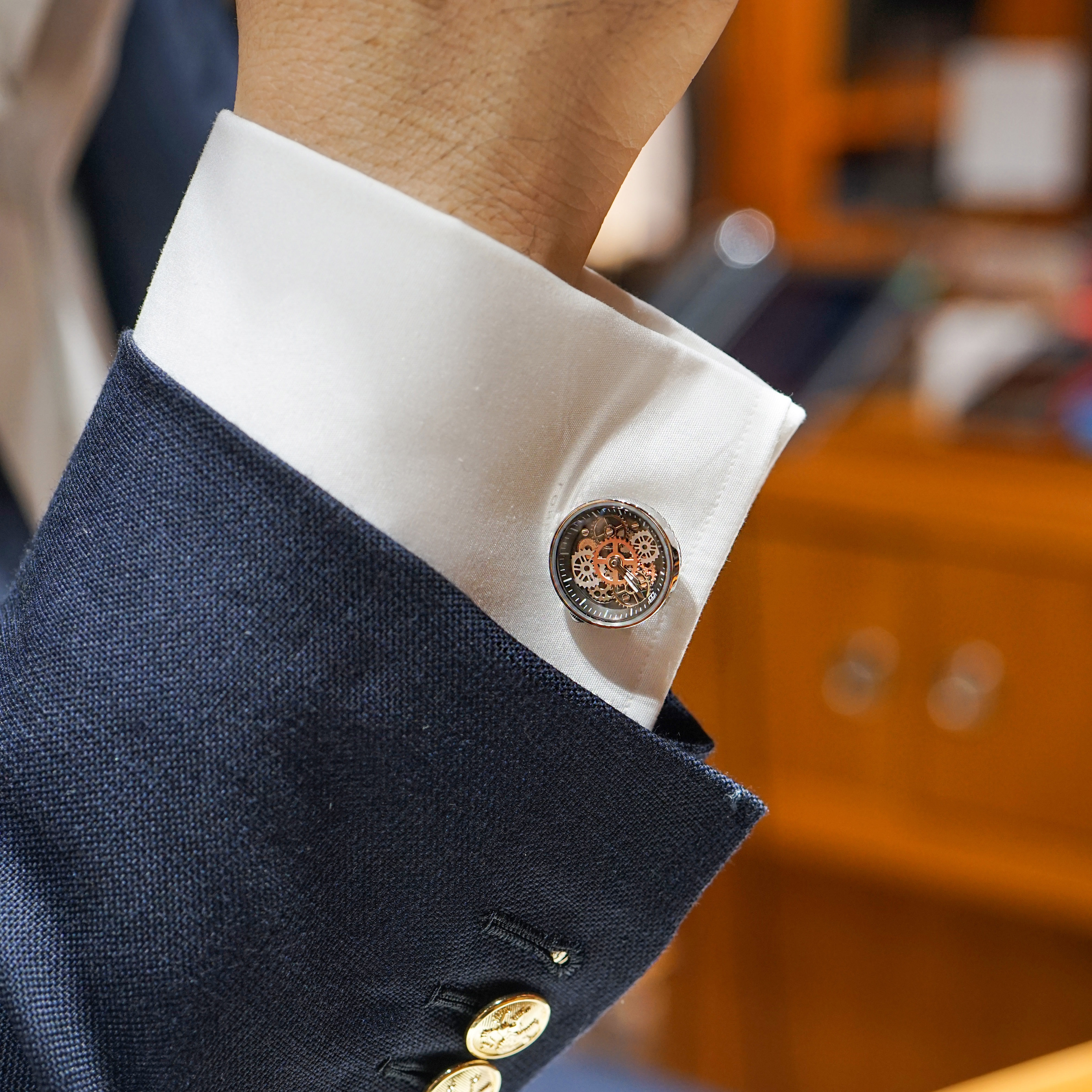 现货英国rt机械齿轮袖扣tateossian钟表袖口法式袖扣