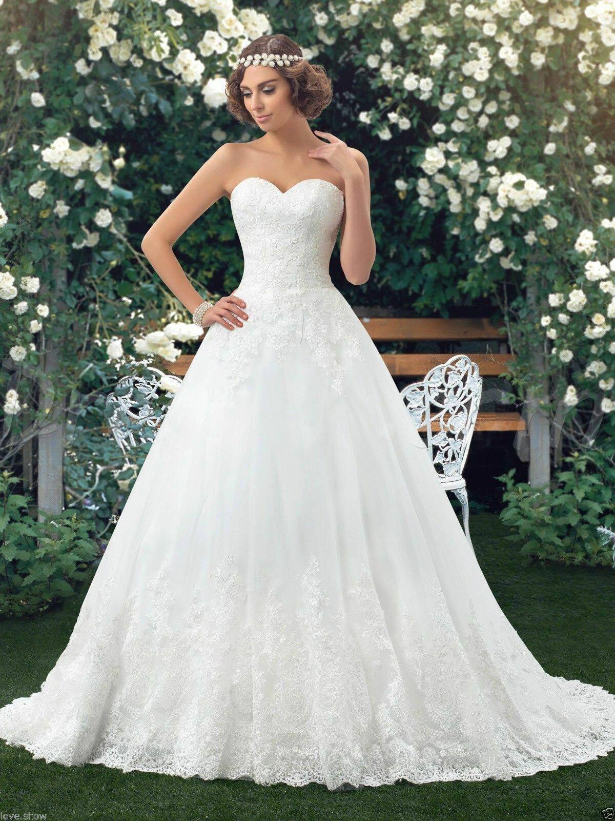 婚纱2020新款外贸ebay抹胸新娘蓬蓬夏季修身婚纱