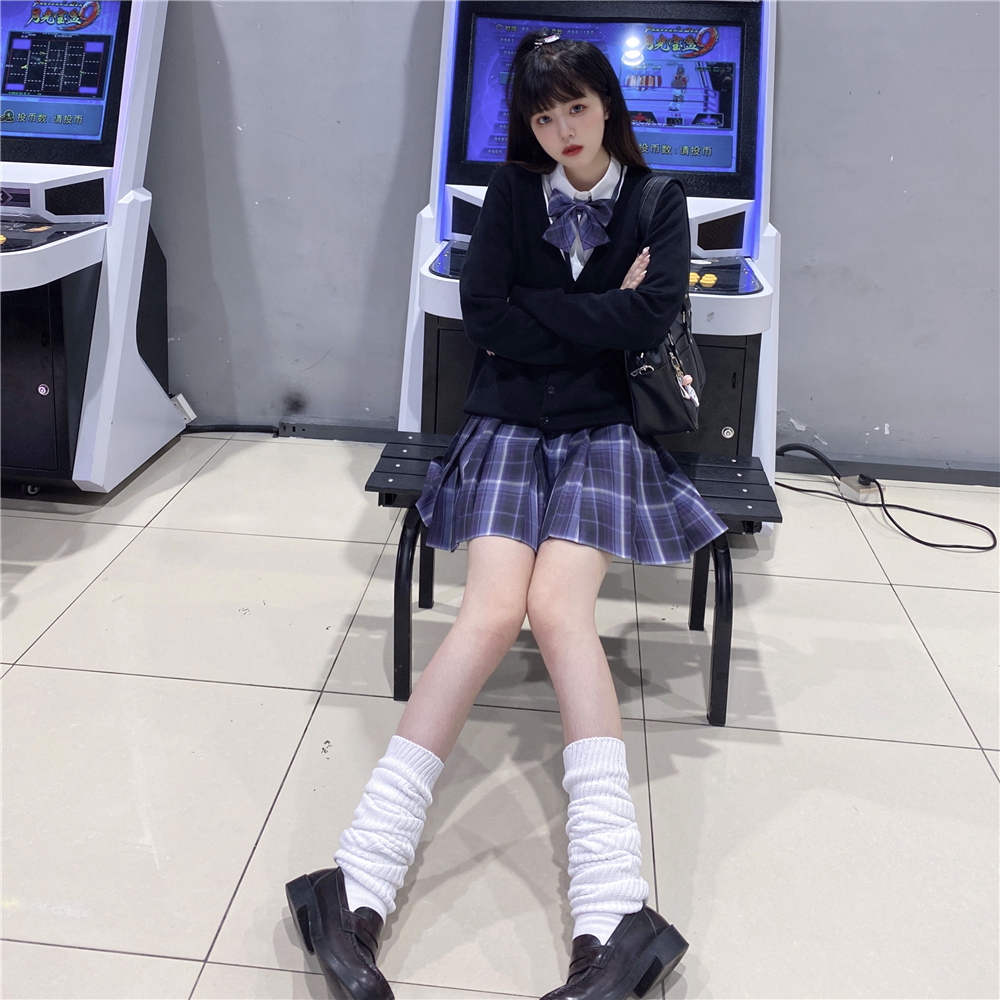 春神jk紫格百褶电竞少女辣妹制服正版神社jk