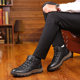 Winter cotton shoes, men's leather shoes, leather, wool, fur, outdoor mountaineering shoes, high top, plush, warm, sports and leisure Winter cotton shoes, men's leather shoes, leather, wool, fur, outdoor mountaineering shoes, high top, plush, warm, sports and leisure