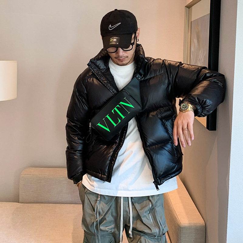 jvn羽绒服男短款立领亮面免洗加厚廓形宽松帅气面包服情侣外套潮