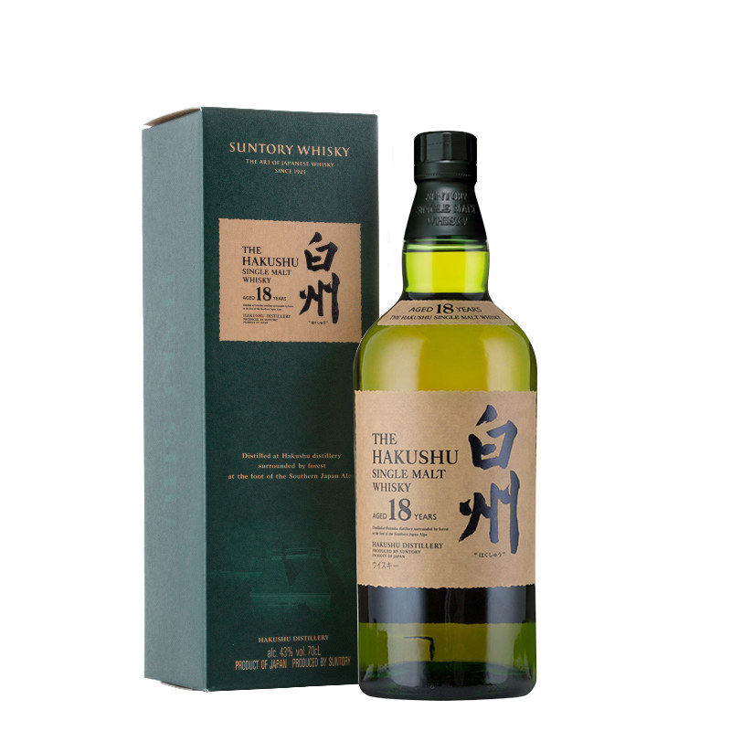 威士忌白州三得利单一麦芽suntoryhakushu18年威士忌
