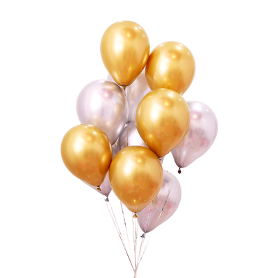 网红金属金银色气球结婚庆婚房布置生日派对加厚铬金珠光拱门汽球