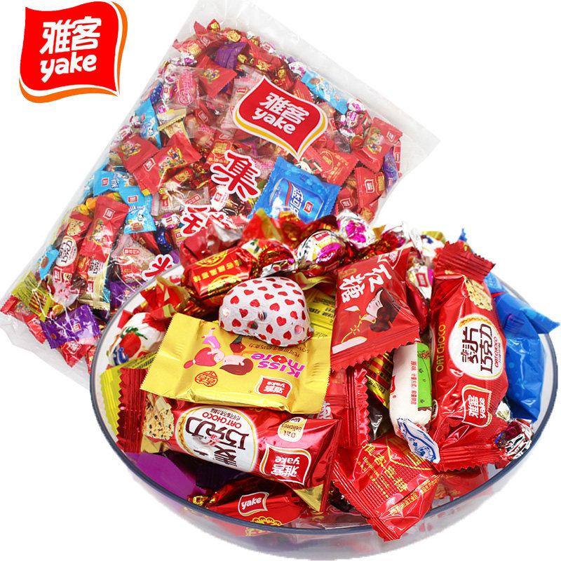 雅客喜糖散装结婚喜宴糖散高端回礼巧克力牛奶糖果