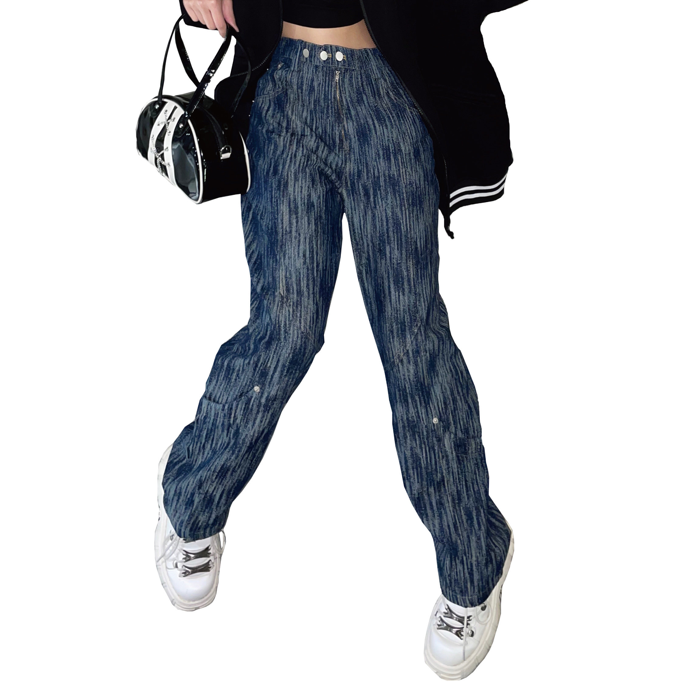 interris基础直筒原牛质感高质量牛仔裤牛仔裤